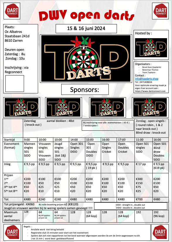 Grijp de Kans om te Stralen: Word Sponsorpionier voor DWV Darts West-Vlaanderen!